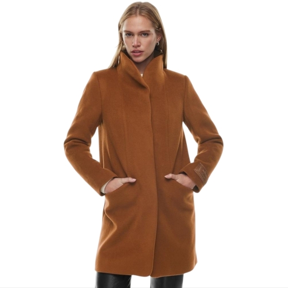 Aritzia Wilfred The Cocoon Coat Mid-length Wool-Cashmere Funnel-neck Women's XS - Picture 1 of 13